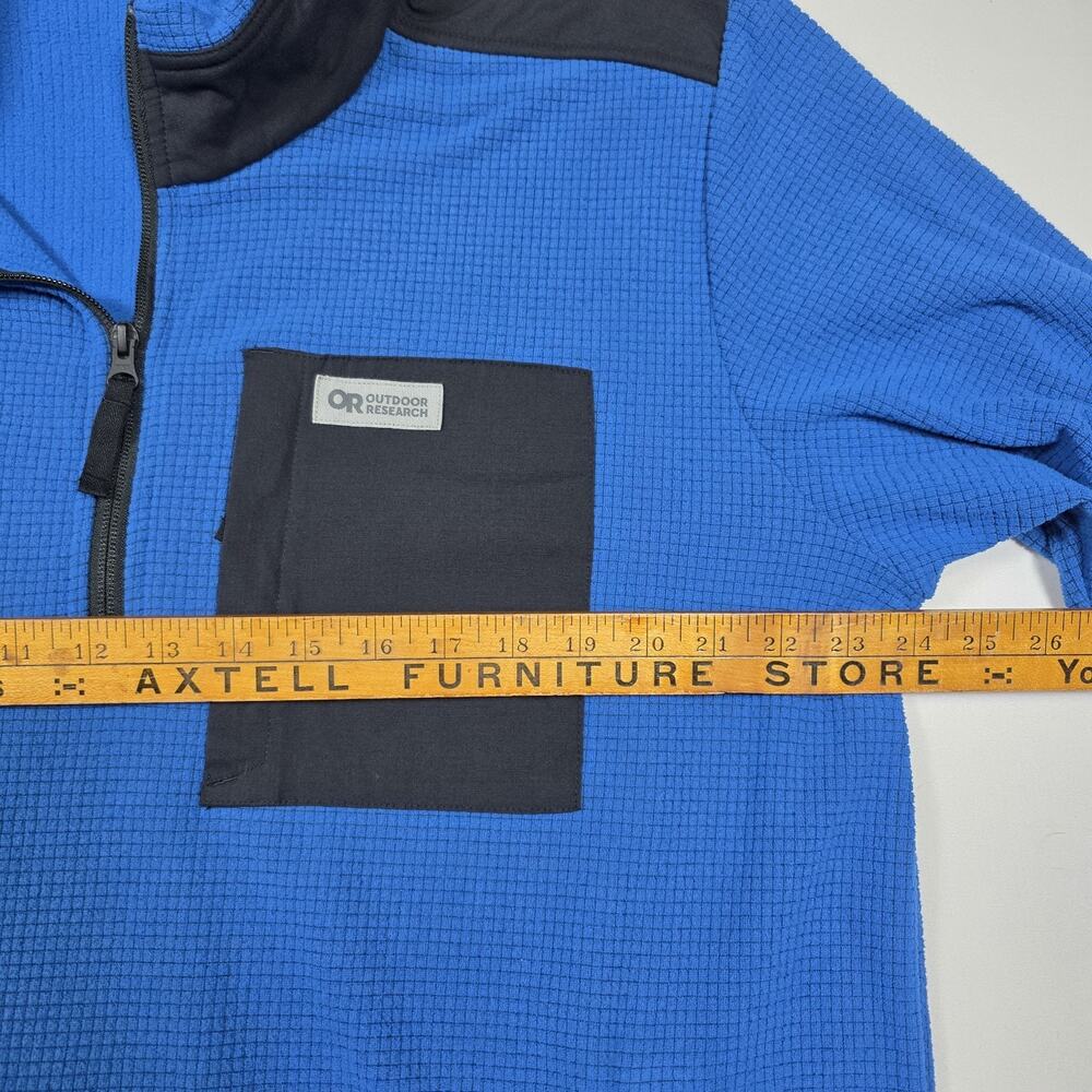 Outdoor Research OR Trail Mix 1/4 Quarter Zip Pullover Mens XL Blue Waffle - Picture 8 of 9
